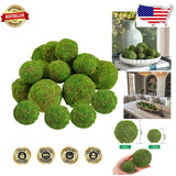 18pc Decorative Moss Balls 3.1" 2.2" Green Artificial Plant Globes Green Plant