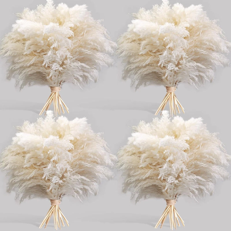 40PCS White Pampas Grass for Home Decor - Elegant Boho 40-White, Pampas Grass