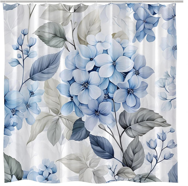 Hydrangea Flower Shower Curtain Blue Floral 70W x 70L (Pack of 1), Hydrangea