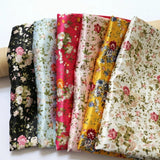 1 Yard X 1.48 meter  Retro Scarf Fabric Soft Satin Printed Material Flowering Plants