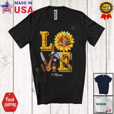 LOVE; Amazing Sunflowers Custom Name Camping; Outdoor Activities Camping T-Shirt Sunflower
