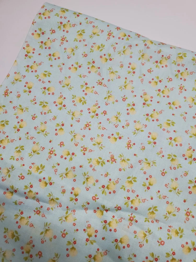 Riley Blake Fabric Daydream Cyndi Walker Floral Yellow Blue Quilt FAT QUARTER Flowering Plants