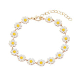 Cute Daisy Flower Bracelet for Women Sunflower Floral Adjustable Chain Bracelets Sunflower