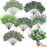 300 Pcs - 6 Kinds Mixed Articial Eucalyptus Stems & Leaves - Arrangement bundle Green Plant