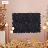 60*40cm 4 PCS Black Artificial Floral Backdrop Handmade Flower Wall Panel Hydrangea
