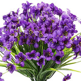 6 Bundles Artificial Flowers Outdoor UV Resistant Fake Violet Flowers Home Decor Flowering Plants
