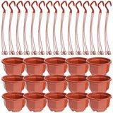 15 Sets Plastic Hanging Planter Pots Flower Basket with Hooks for Indoor Garden Garden Plants