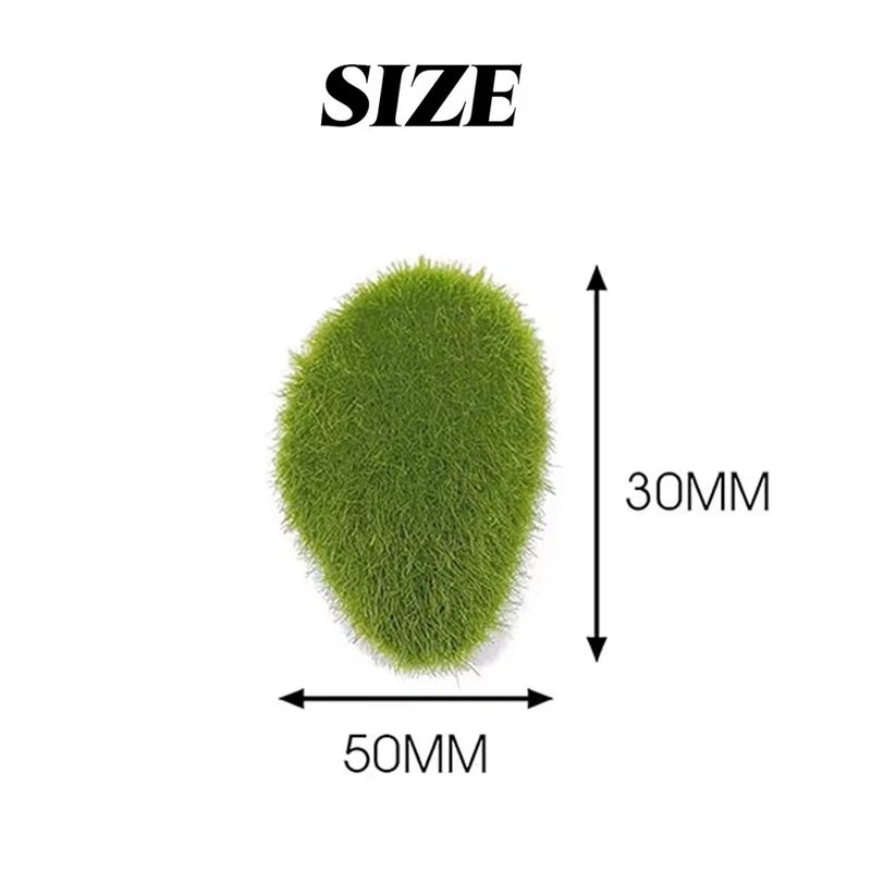 Artificial moss rock ball, green, 50mm wide and 30mm tall