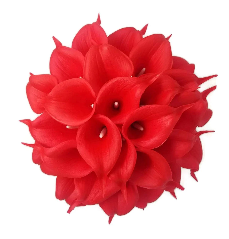 20 Pack Artificial Calla Lily Flowers 14 Inch Red Ð Real Touch Faux Flowers f... Lily