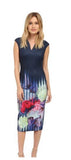 Ted Baker Rimena Vespera Hydrangea Haze Midi Pencil Cocktail Dress Navy Size 0 Hydrangea