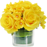Artificial Rose and Hydrangea Silk Flower Centerpieces Faux Floral Arrangement i Hydrangea