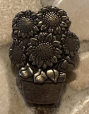 Birds & Blooms Sunflower Flower Pot Bouquet Brooch Lapel Pin LIMITED 2006 Sunflower