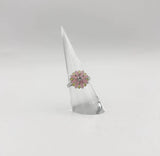 925 Silver, Sunflower Ring-Pink Sunflower