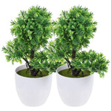 2 Pcs Artificial Indoor Plants Small Fake Plants for Bedroom Decor Green Plant