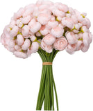 18Pcs Artificial Silk Rose Flowers Ranunculus Bouquet Fake Peony Party Wedding Peony