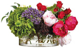 Ruby Rose and Green Hydrangea 22" Wide Faux Flowers in Vase Hydrangea