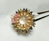 Kanzashi Kimono Shimizuzaka Glass Museum Hairpin Iris Sunflower Flower Gold teft Sunflower