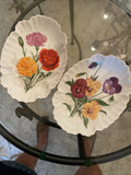 NORCREST Bone China Set 2 Trinket Dish Pansies Carnations Vintage Japan Carnation