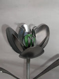 Green Tulip, Metal Art Tulip, Spoon Flower, Recycled Silverware Flower Green Plant