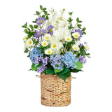Nearly Natural 31" Artificial Mixed Flower & Hydrangea in Hyacinth Weave Basket Hydrangea