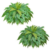 VEVOR 48" Artificial Ferns Fake Boston Bush 67 Fronds for Outdoor Decor 2 Pack Green Plant