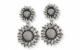 Sunflower Earrings Jewelry Sterling Silver Handmade Flower Earrings SF5-2E Sunflower