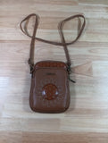 Chala Sunflower Brown Small Crossbody Phone Purse RFID Protection Sunflower