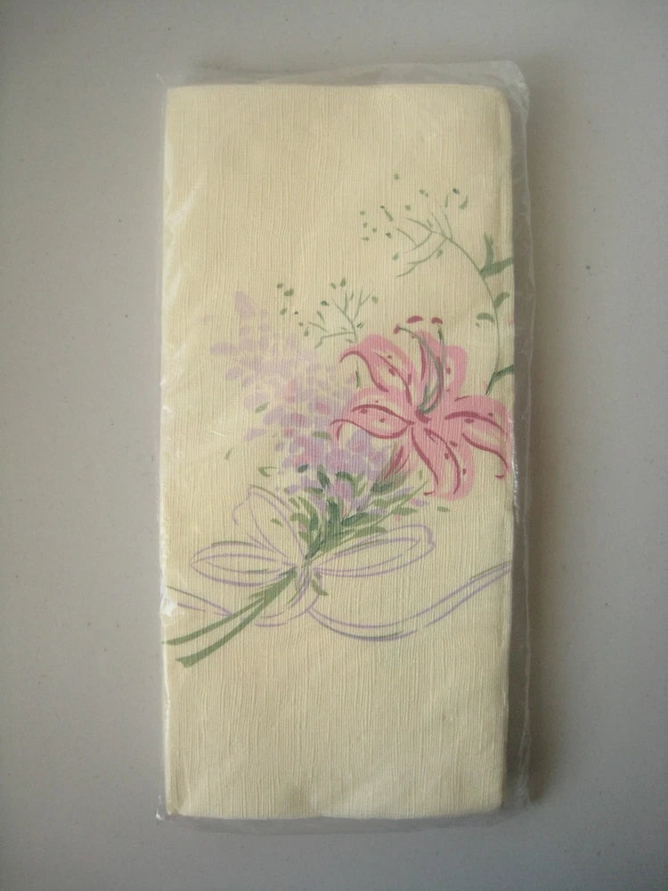 Vtg Hallmark Crepe Paper Tablecloth Spring Flower Bouquet Lily Table Cover NEW Lily