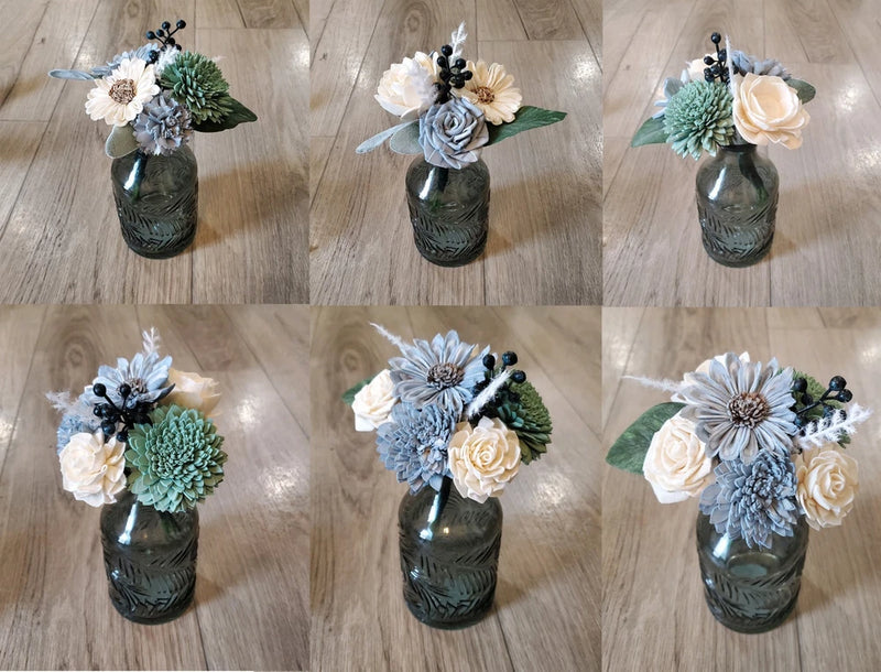 Dusty Blue Wedding Centerpieces for Jars Sage Sola Wood Flower Bouquets Shower Bouquet