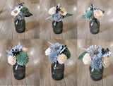 Dusty Blue Wedding Centerpieces for Jars Sage Sola Wood Flower Bouquets Shower Bouquet