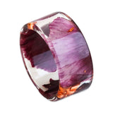 Nature Inspire Ring with Pressed Real Purple Carnation Petals, Mother's Day Gift Carnation