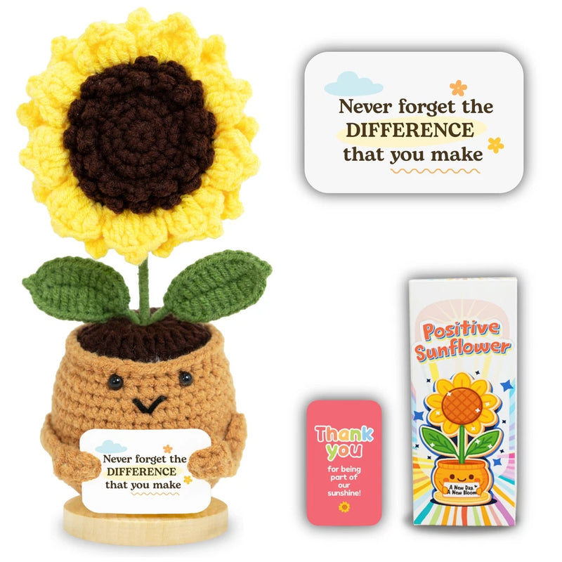 THEGIFTY Emotional Support Crochet Sunflower Ð Handmade Appreciation Gift for Sunflower