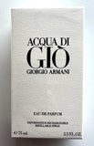 Acqua Di Gio by Giorgio Armani Eau De Parfum Refillable Spray for Men 2.5 oz New EDP