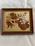 Pressed Herb & Flower Gifts - A Wren's Nest' Original In Frame On Silk Vintage Dried Flower
