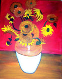 Flowers 11x14  Acrylic Sunflowers on Canvas Sunflower