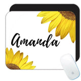 Gift Mousepad : Sunflower Personalized Flower Cute Beautiful Custom Name Women Sunflower