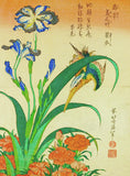 Katsushika Hokusai Kingfisher Carnation Iris 1834 17"x 22" Archival Art Print Carnation