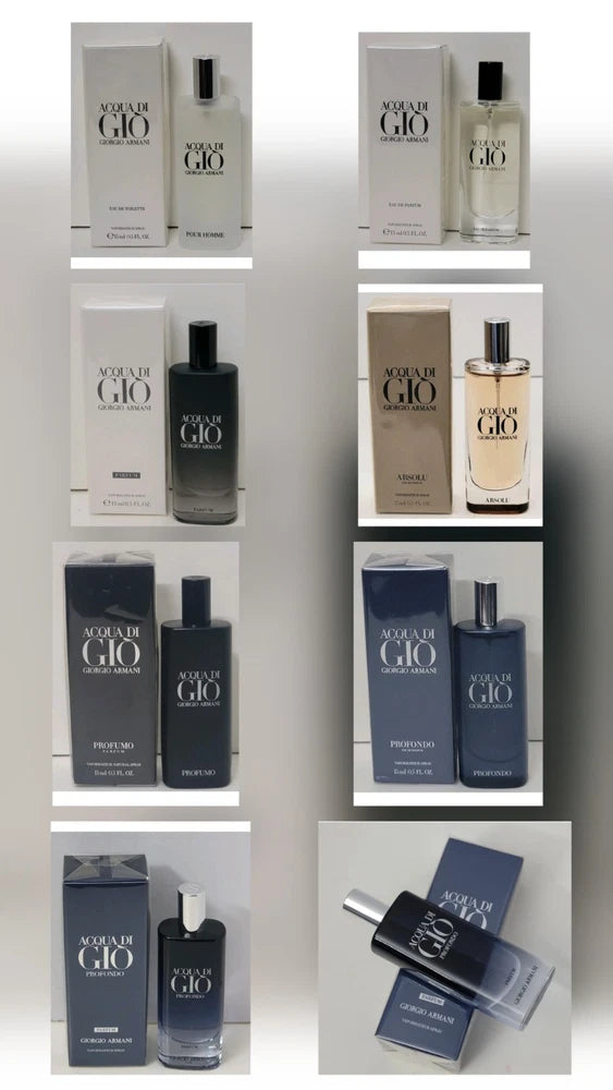 ACQUA DI GIO 0.5 fl oz Giorgio Armani U PICK: EDT, EDP, PROFONDO, PARFUM, ABSOLU EDP