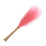 20Pcs Faux Pampas Grass,21"/55cm Fake Pampas Grass Decor,Gradual Red Pampas Grass