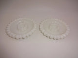 Set 2 Vintage White Milk Glass Candlestick Holders Sunflowers Daisies Flowers Sunflower