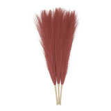 3pcs Dried Faux Pampas Grass 17" Artificial Pampas Grass Decor Wine Red Pampas Grass
