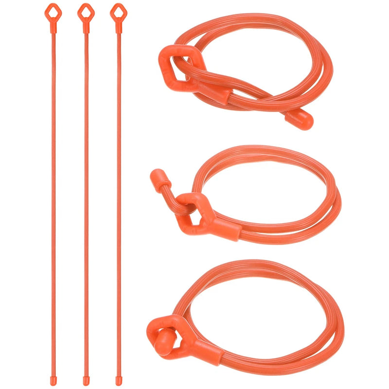 6-Pack Adjustable Plant Tie, 18 Inch Silicone Multi-Function Garden Tie [Orange] Garden Plants