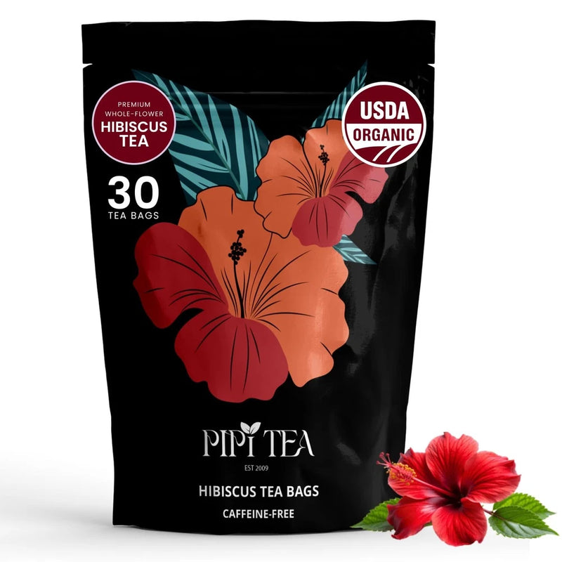 PiPi Tea Organic Hibiscus Tea Bags Ð Caffeine Free Herbal Tea Rich in Antioxi... Flowering Plants