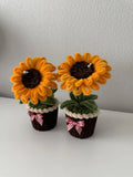 Mini Sunflower Pot - Handmade Pipe Cleaner Flower - Desk Decor Gift Sunflower