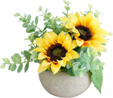 Rose in Pot Decor Potted Artificial Flowers Mini Plants Faux Flowers Indoor Smal Sunflower