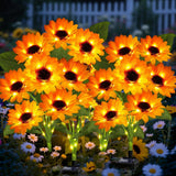 Solar Garden Lights 4 Pack 24 Sunflower Lights, Sunflowers Birthday, Waterpro... Sunflower