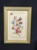 VINTAGE GOLD FRAMED PRESSED FLOWER ART  6 X 4.5Ó Dried Flower