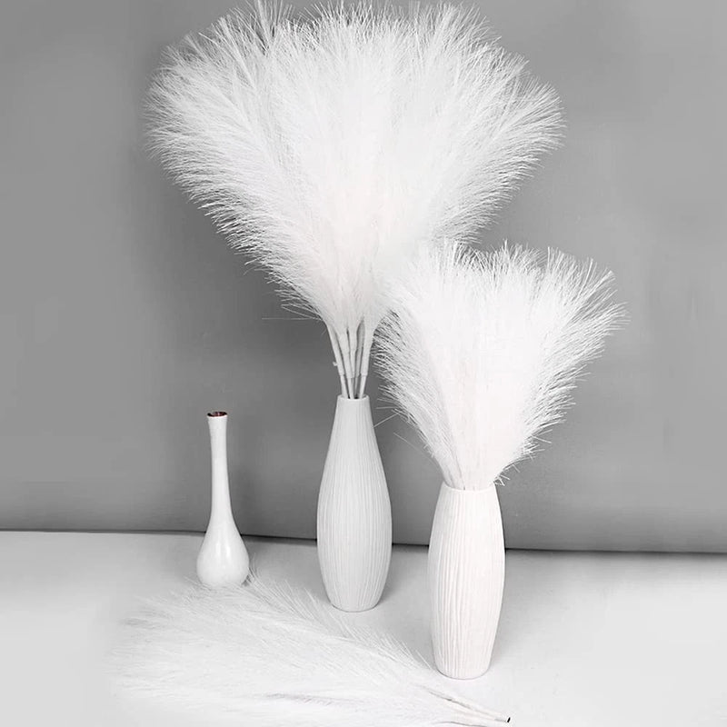 White Pampas Grass Decor Fluffy, Faux Pampass White Small Fake Pampas 30"-5 P... Pampas Grass