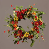 New Red Yellow Orange Summer Sunflower Poppy Wreath Sunflower