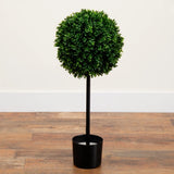 2.5Õ Boxwood Ball Artificial Topiary Tree UV (Indoor/Outdoor) Decor. Retail $99 Green Plant